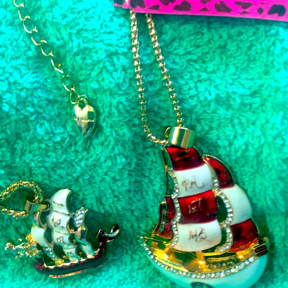The Crystal Ship🛳 detailed charm Necklace: U pick. RARE Sail sale!